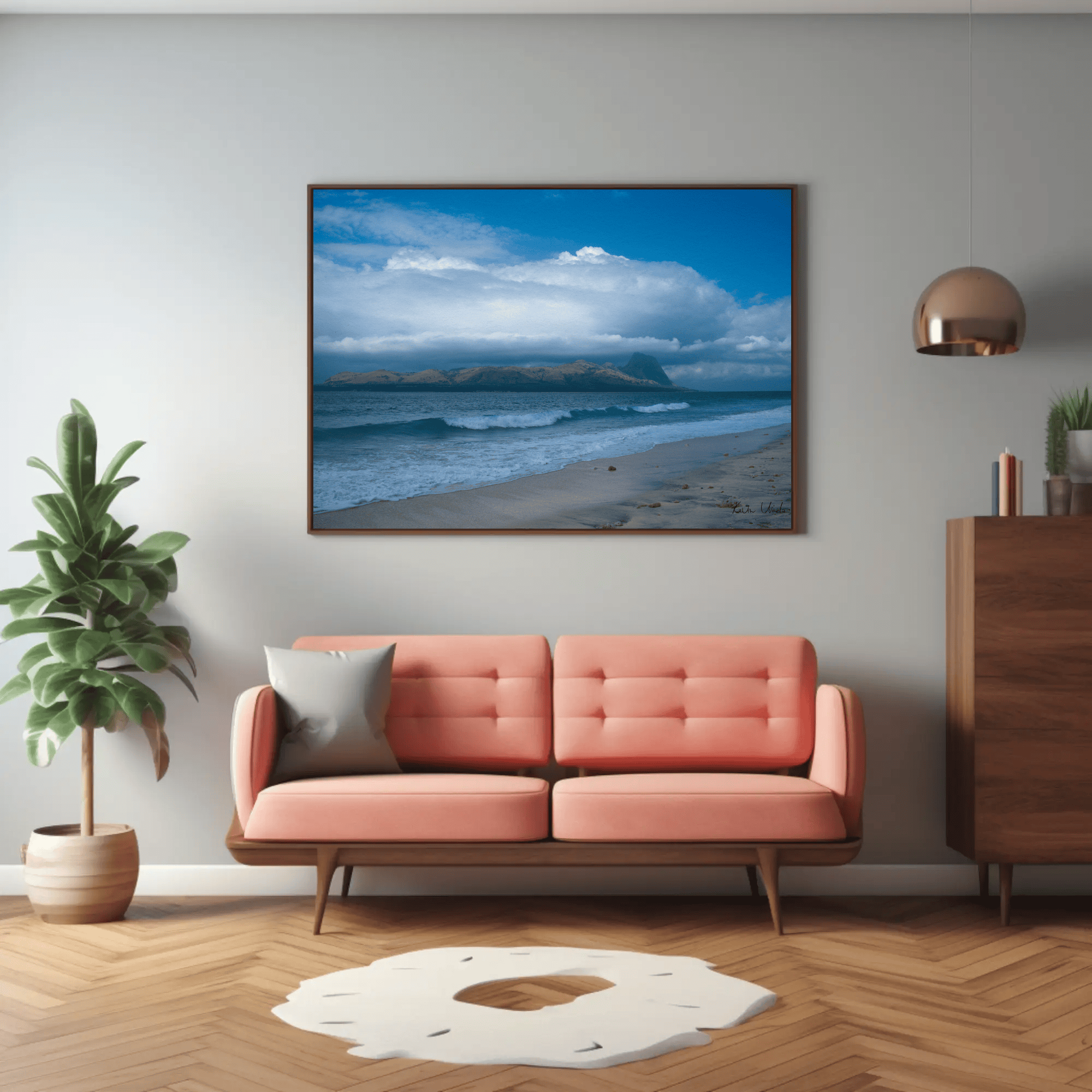Ocean coast photo print wall art tropical island canvas size, Indonesia