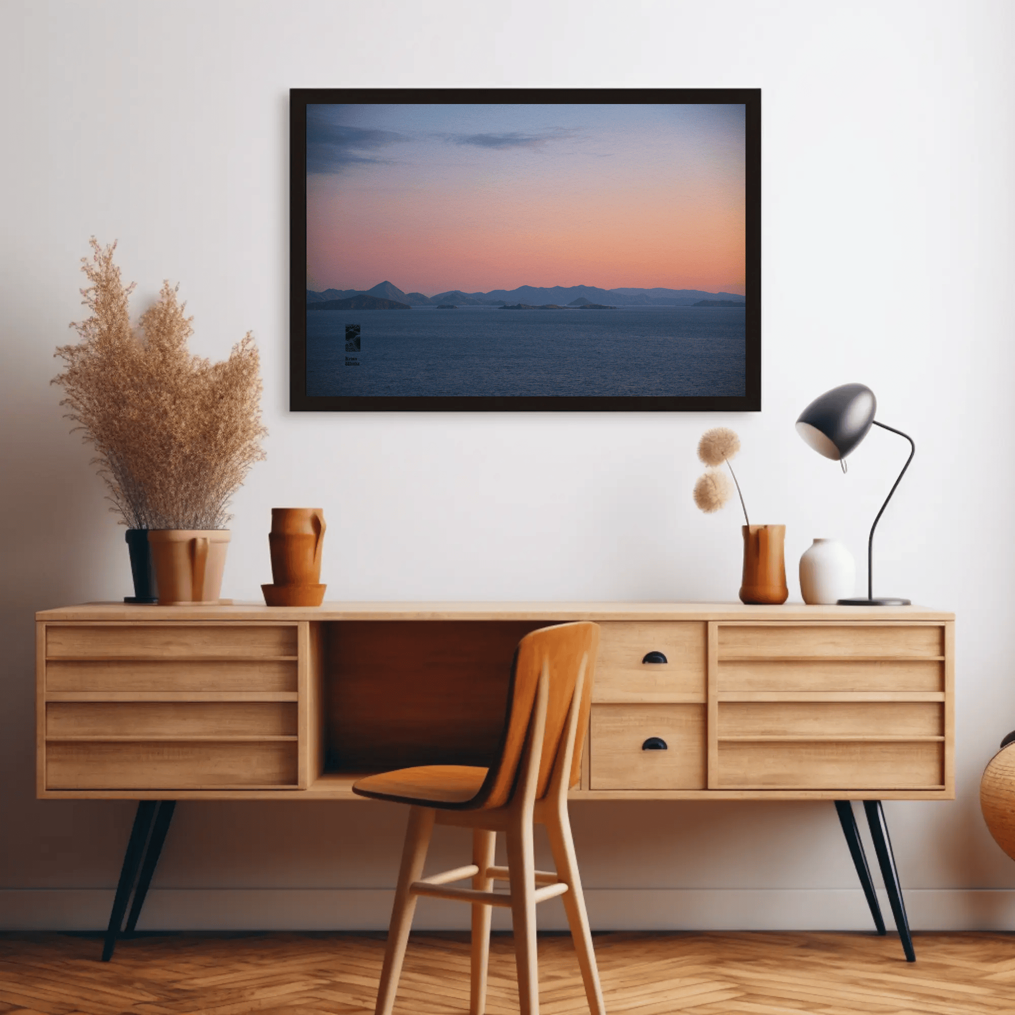 Coastal sunset canvas evening sky photo print Komodo Islands Indonesia mockup 9