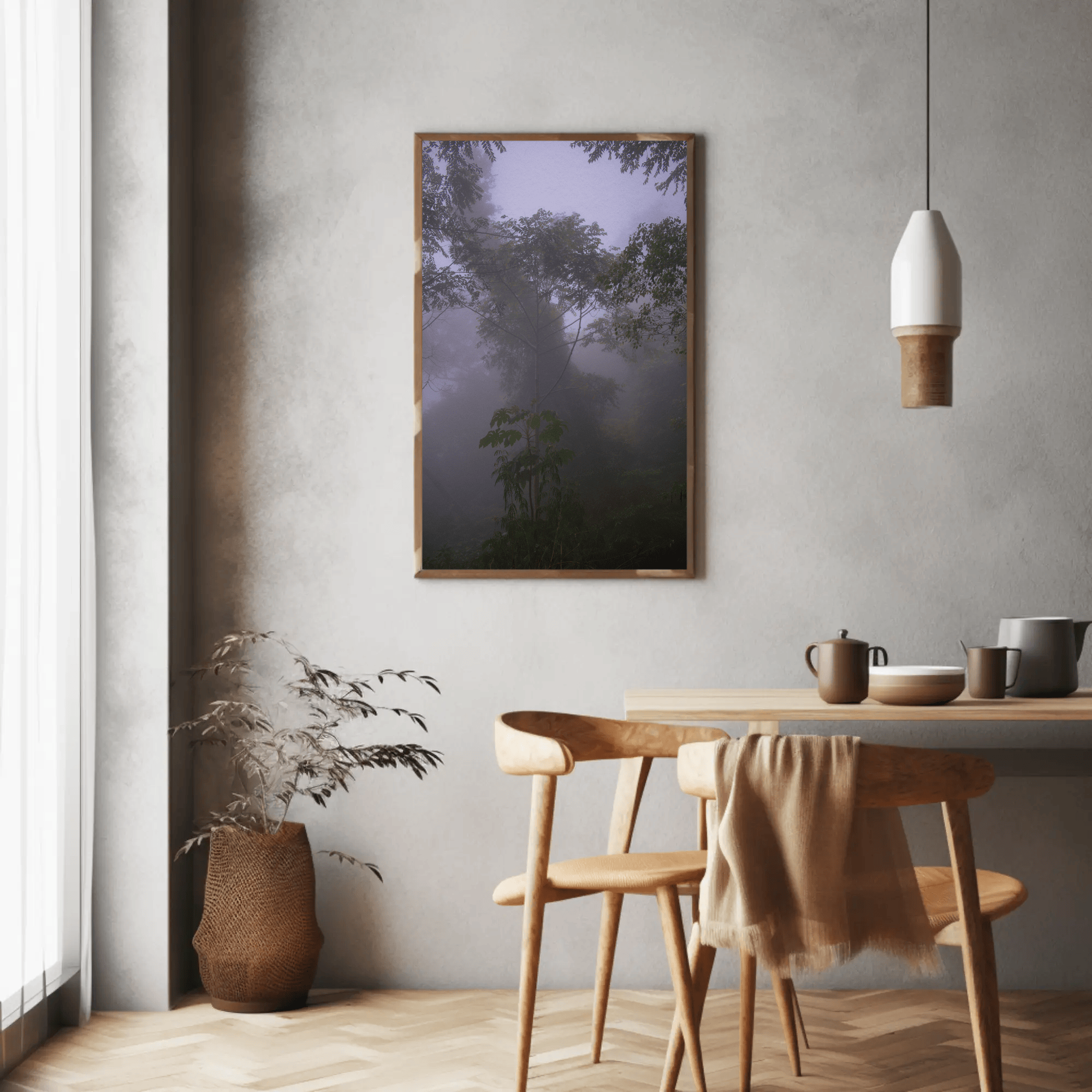 Fog Jungle high resolution photo print, East Nusa Tenggara, interior mockup 4 | Kevin Winda