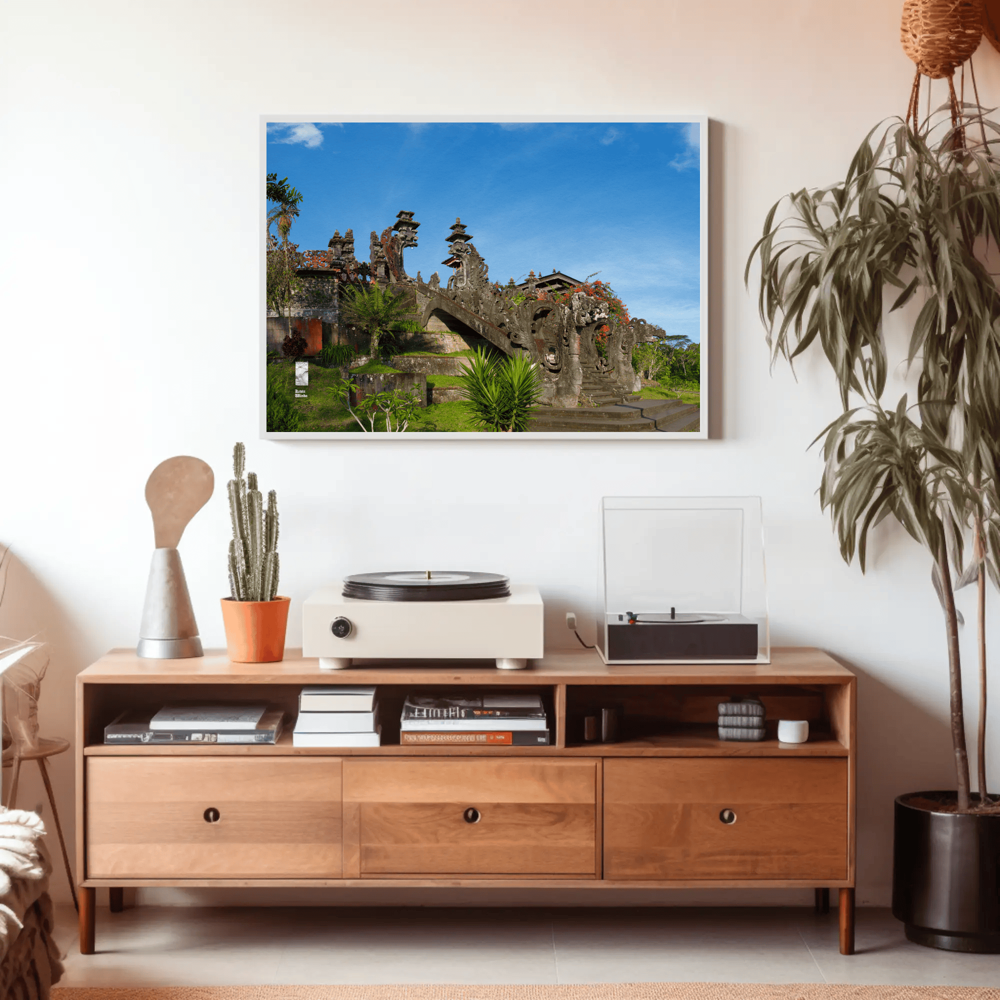Bali Temple Canvas photo print mockup 2 living room
