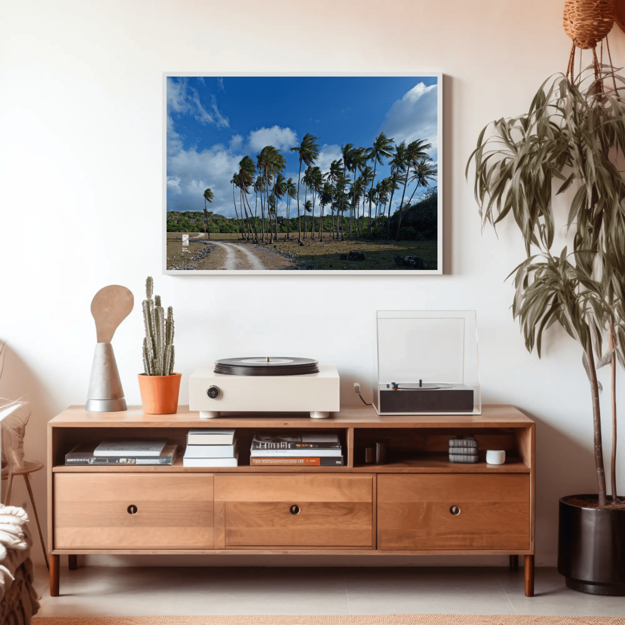 Palm trees canvas Rote Island wall art mockup_16