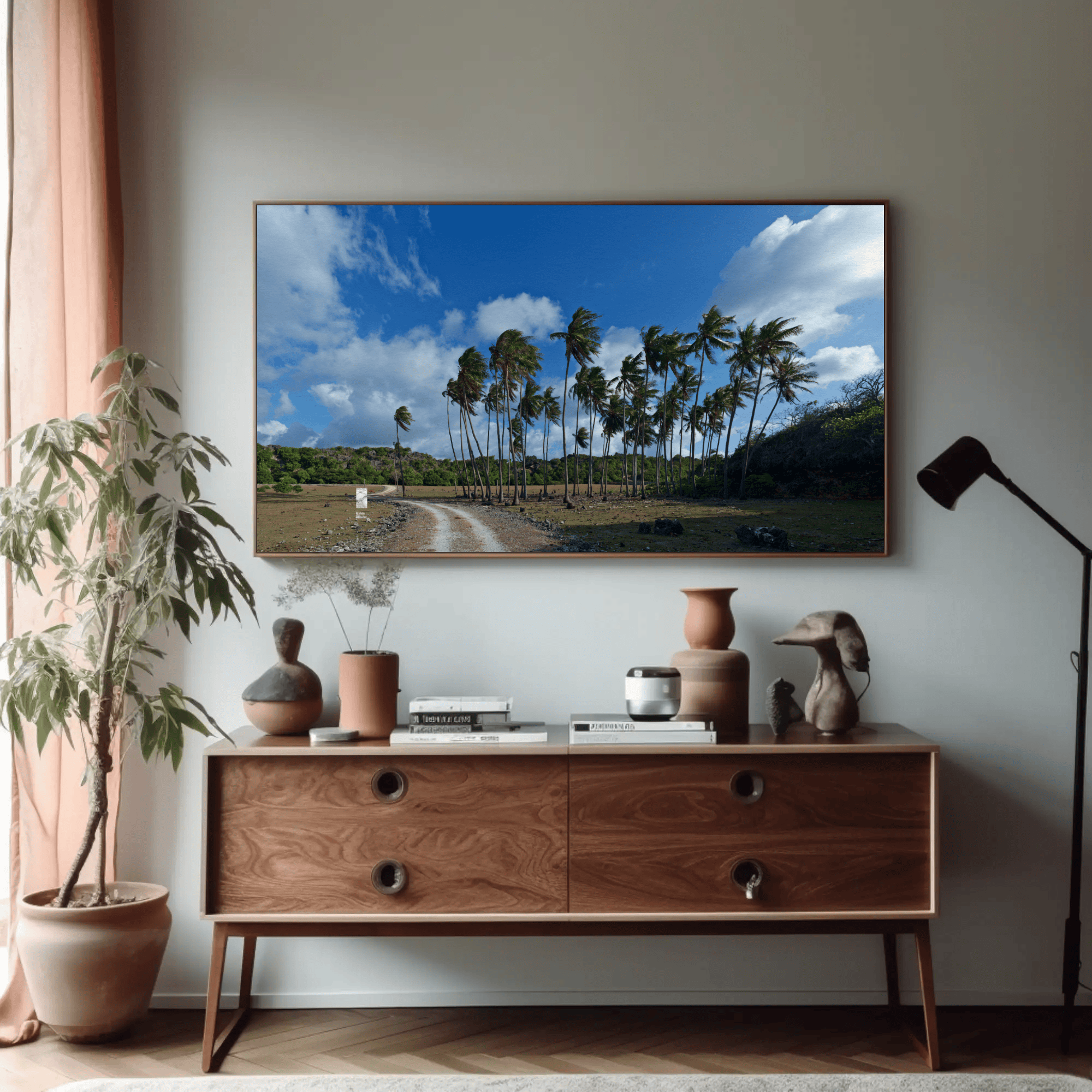 Palm trees canvas Rote Island tropical wall art mockup_2