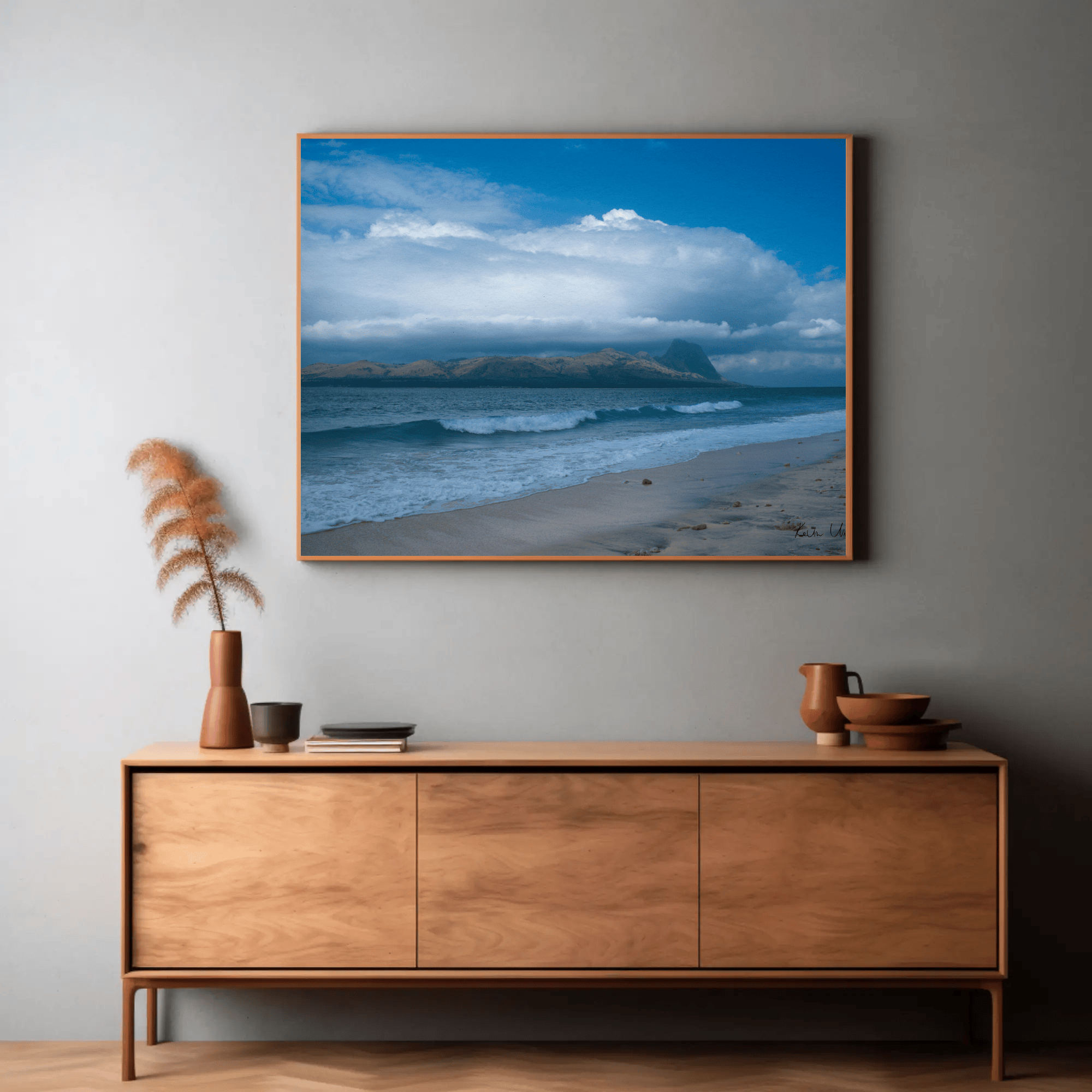 Ocean island beach waves photo print, wall art canvas East Nusa Tenggara, Indonesia