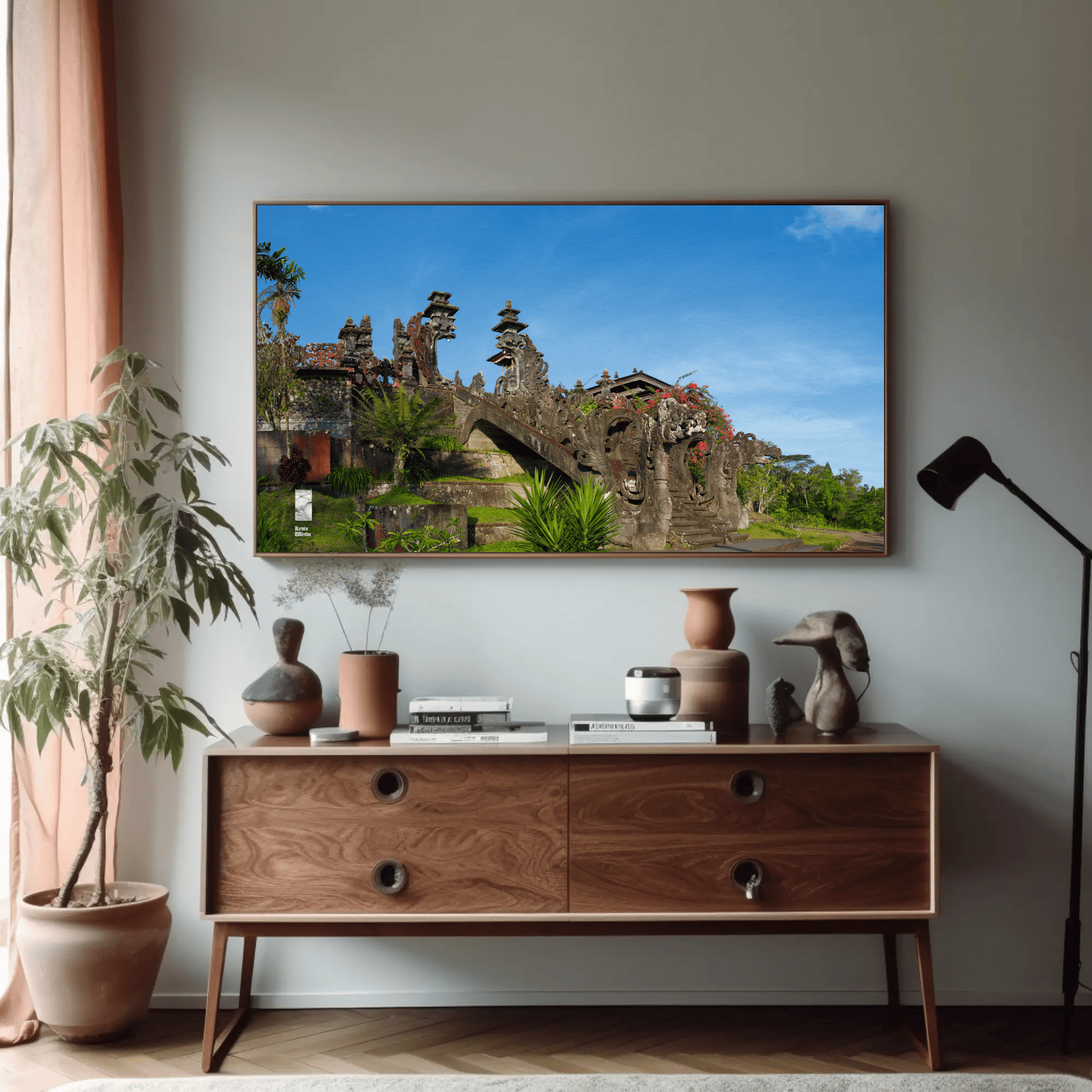 Bali Temple Canvas wall art mockup 20 living room