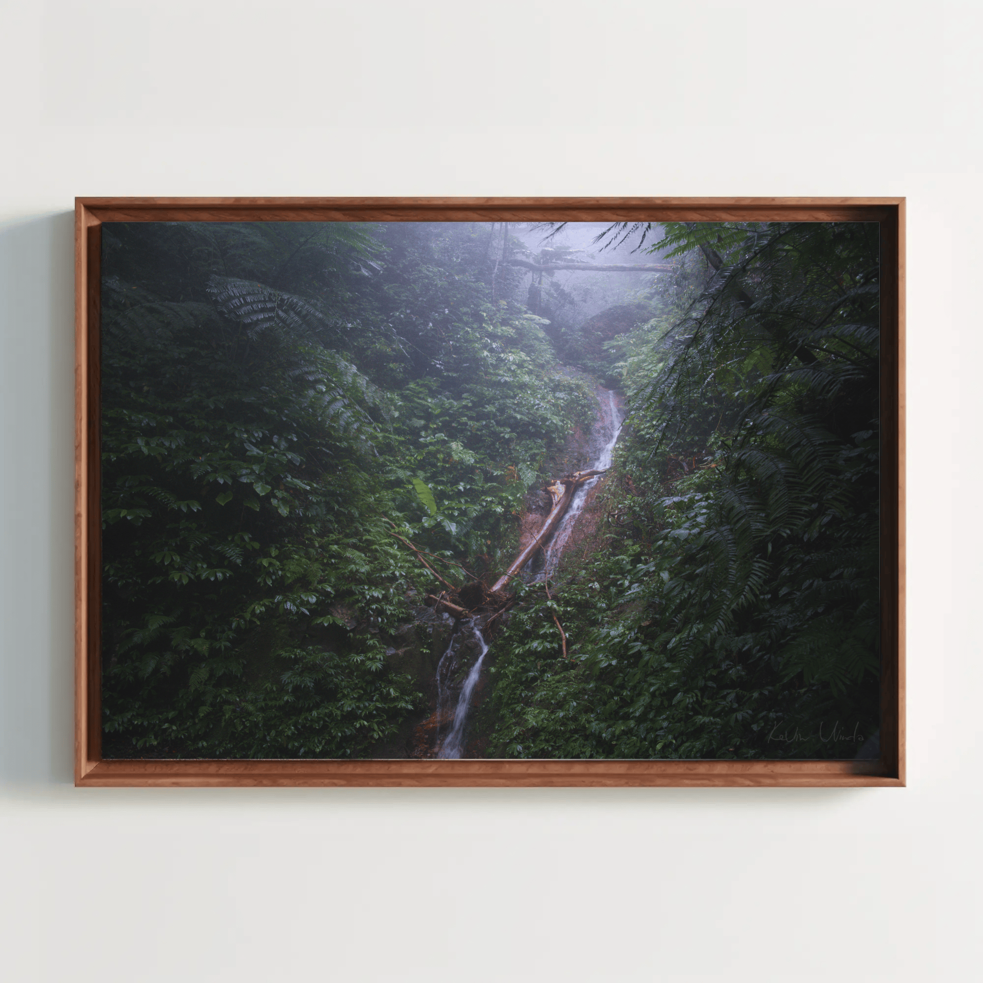 Jungle waterfall photo print canvas indonesia east nusa tenggara flores island wall art mockup 12